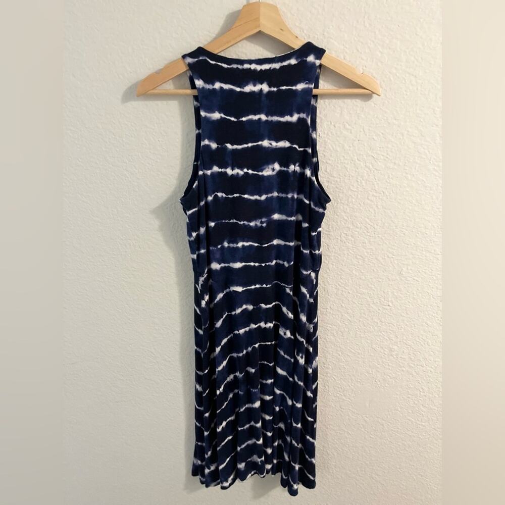 ATHLETA Santorini Thera Dress Tie Dye Stripe Navy S Coastal Resort Lounge Beach - Picture 5 of 7